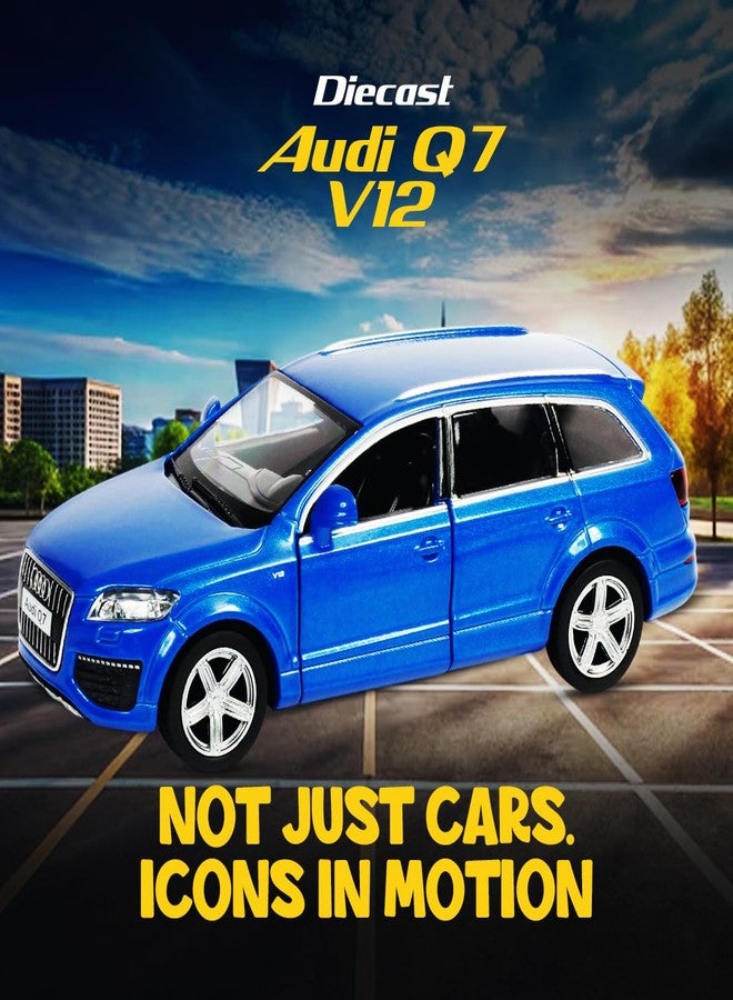 Rmz City 5 Inch Die Cast Audi Q7 V12 Toy Car 1:40 Scale Model | Licensed Collectible Vehicle with Opening Doors & Pullback Action | International Series for Kids & Car Lovers | Blue - Image 3